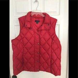 Lands End Down Puffer Vest, Coral color